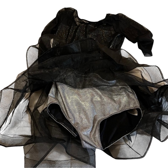 Revolution  Dancewear “Gravitate” Dance Costume Small Adult black mesh tulle - Picture 7 of 15